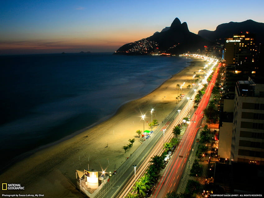 Rio bei Nacht, Nacht, Rio de Janeiro, Rio, Großstadt HD-Hintergrundbild