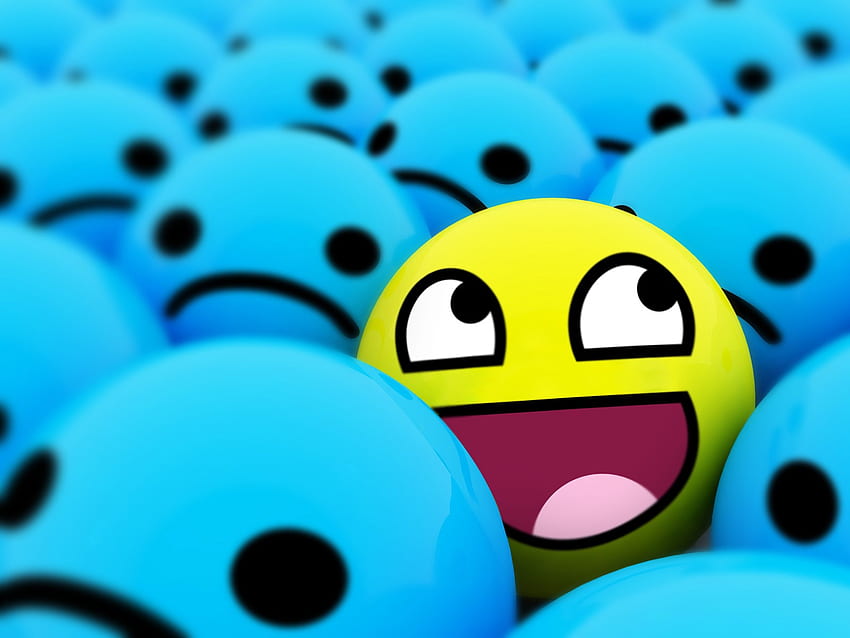 happy Face, Blue, Yellow, Awesome Face / and Mobile Background, Yellow Smiley Face HD wallpaper