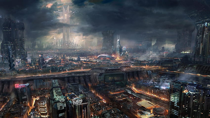 Video Game - Adrift - City - Dark - Cg - Cgi - Digital Art - Sci Fi, Digital Cityscape HD wallpaper