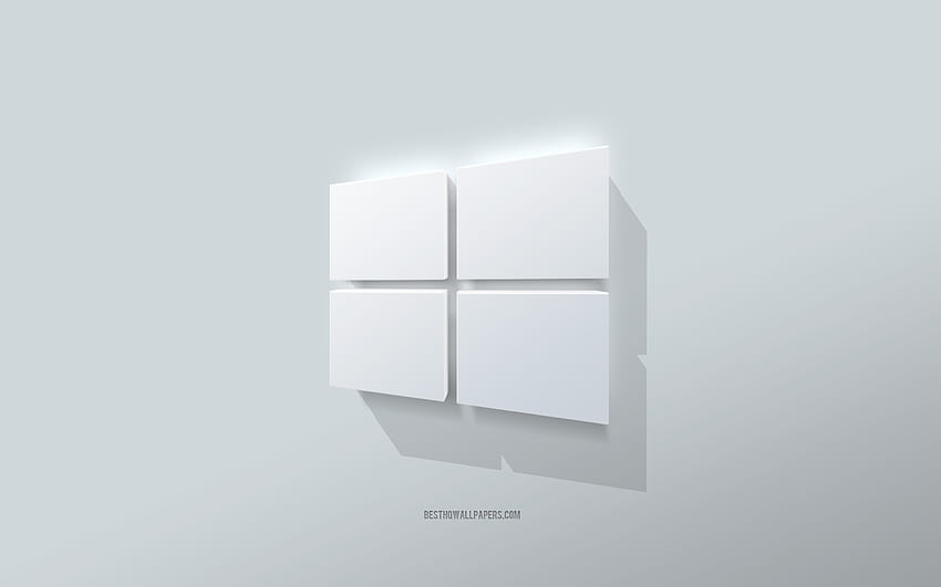 Windows 10 logo, enter background, Windows 10 3D logo, 3D art, Windows 10, 3D Windows 10 emblems, Windows logo, Windows HD wallpaper