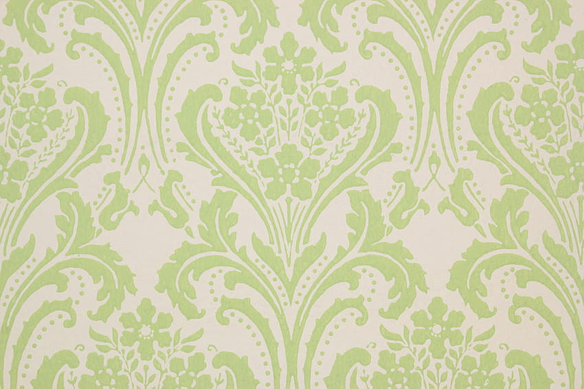 1960s Vintage Damask Design Lime Green - Rosie's Vintage, Light Green Pattern วอลล์เปเปอร์ HD