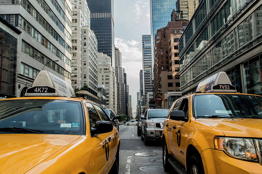 / taxi cab traffic cab new york street road nyc HD wallpaper