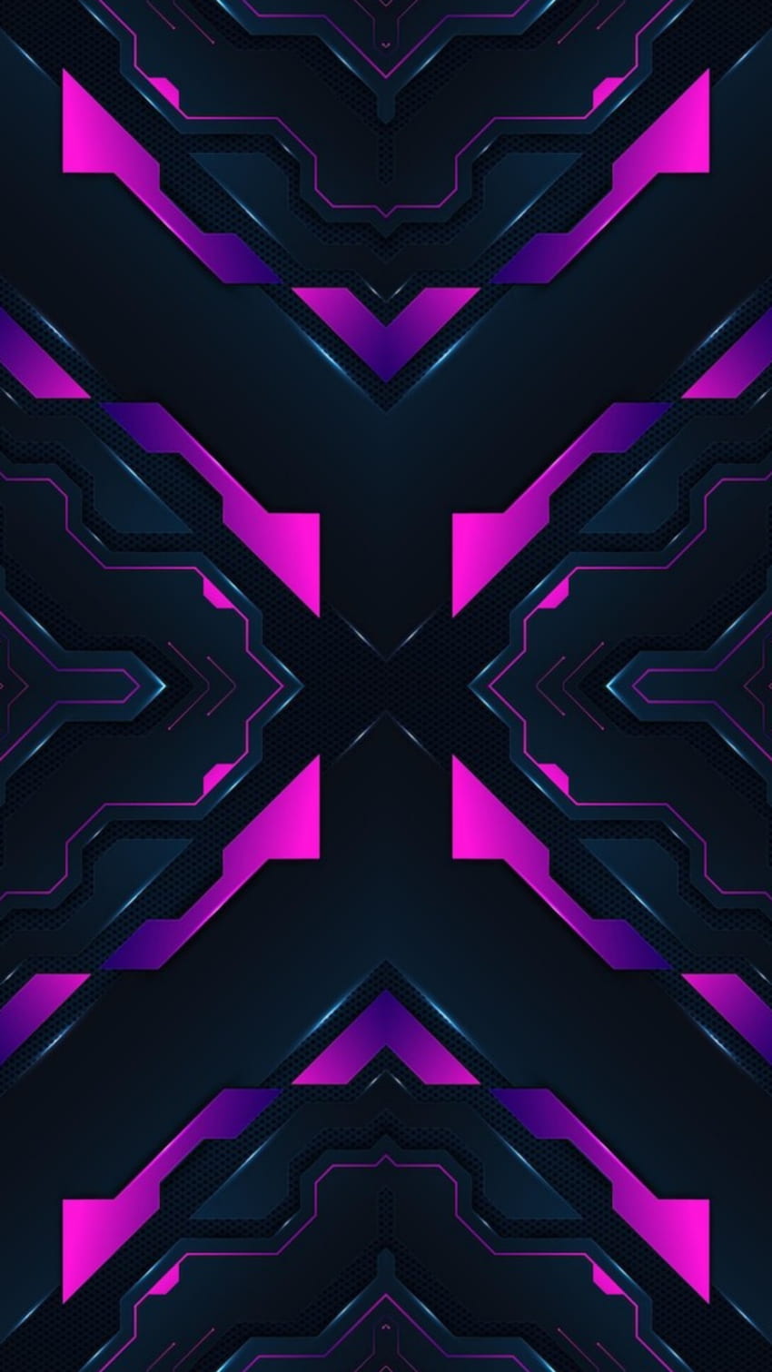 schwarz lila neonglühen, technik, amoled, rosa, zukunft, design, dunkel, geometrisch, muster, gamer, glanz HD-Handy-Hintergrundbild