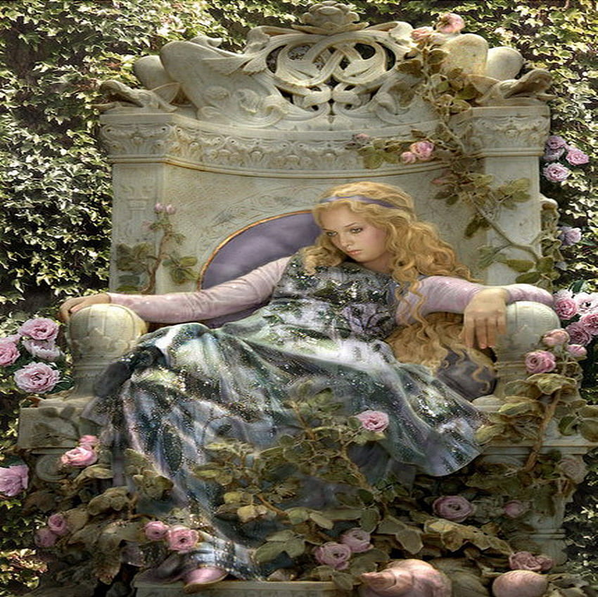 garden, pink, roses, lonely, beauty HD wallpaper
