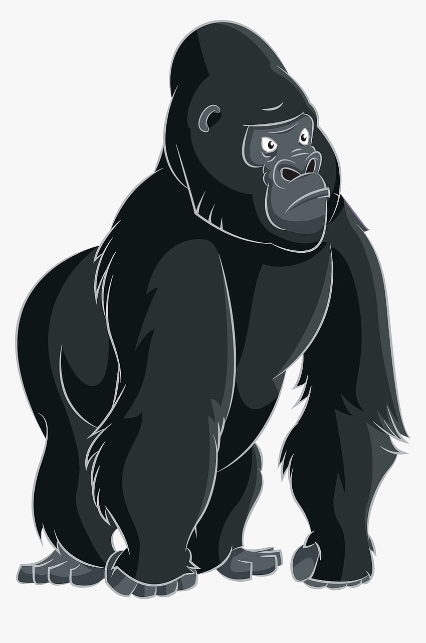 gorilla clipart black and white