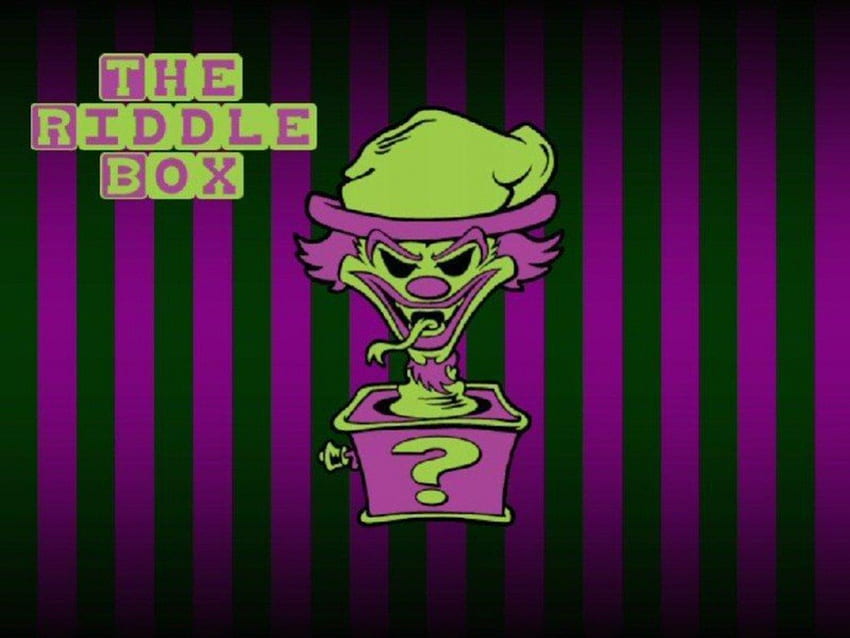 RiddleBox, bando de palhaços insanos, roxo, juggalo, verde, icp, juggalette, caixa de enigmas papel de parede HD