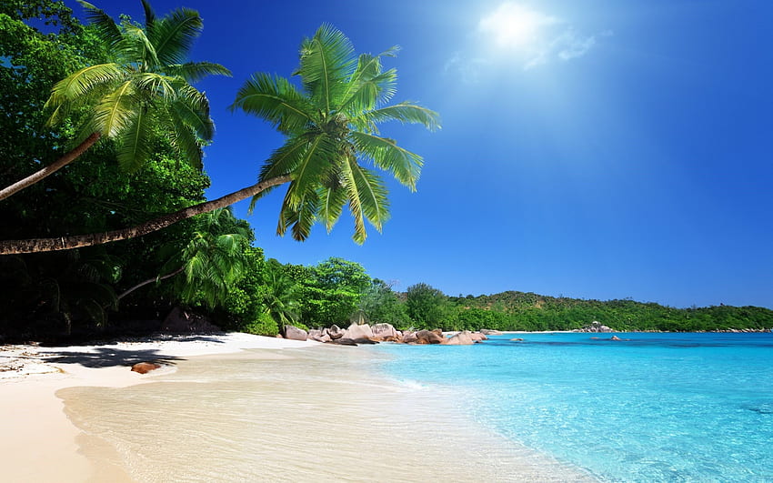 Paisaje de playa tropical - Alta resolución, paisaje de agua tropical fondo de pantalla