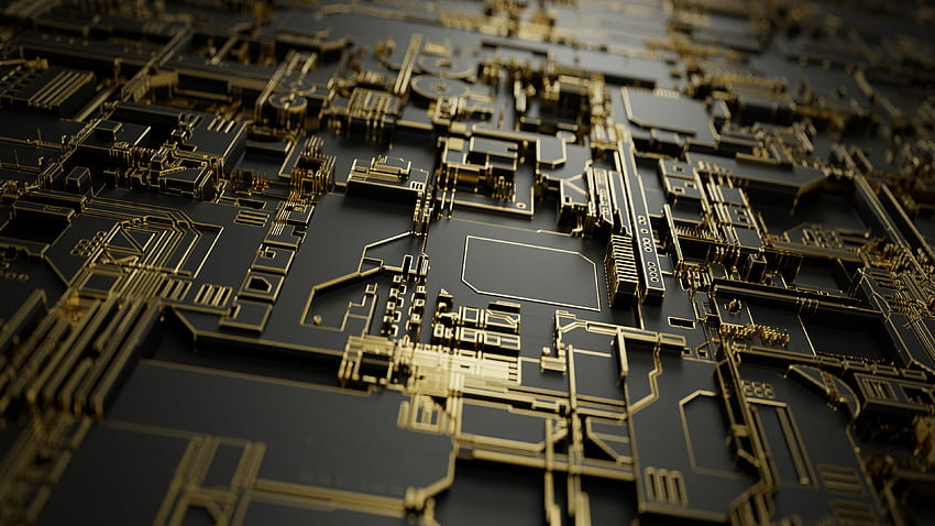Makro, 3D, Metall, Chip, Computer, Schema, Detail HD-Hintergrundbild