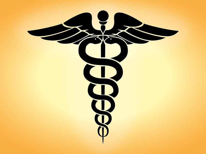 Pomysły na grafikę wektorową logo zdrowia - wektor symboli medycznych Kaduceusz, logo opieki zdrowotnej i wektorowe logo medyczne Tapeta HD
