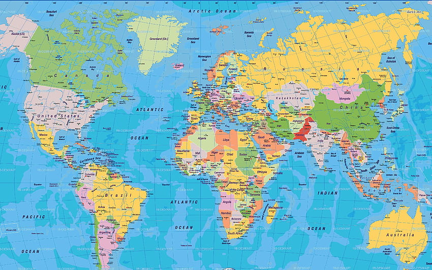 Fondo de pantalla gratuito del mapa del mundo en resolución. Карта на света за печат, карта на света, политическа карта на света, карта на Близкия изток HD тапет