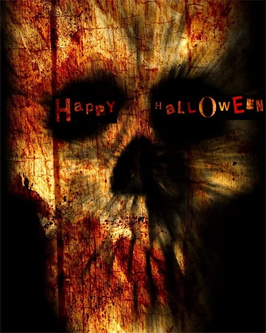AO ft Horrible Evil Skull Background Grunge Scary Halloween graphy Backdrop Moda Jovem Menino Menina Retrato Estúdio Props Vídeo Drape: Câmera e Papel de parede de celular HD