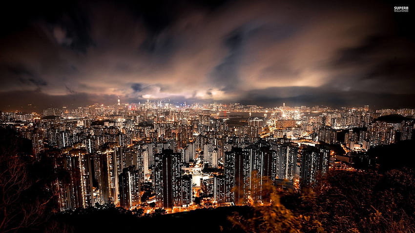 Hong Kong di malam hari - Dunia - Wallpaper HD
