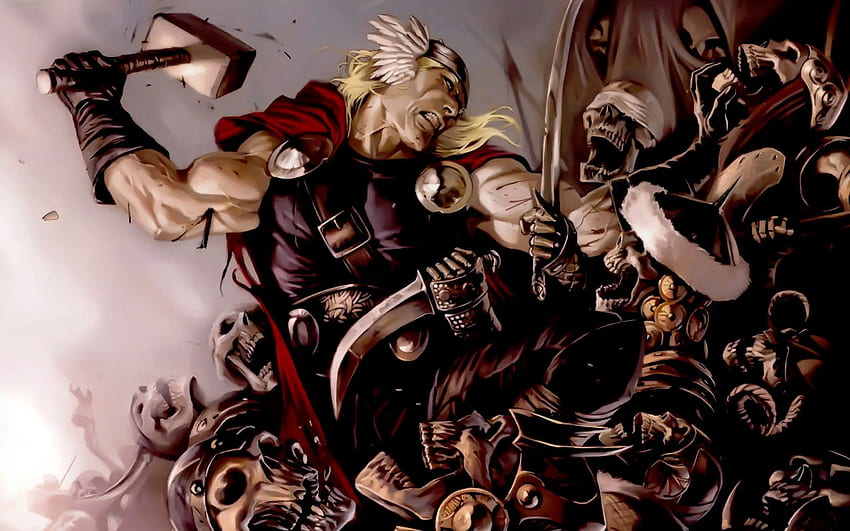 Thor, vikings, Marvel Comics, Mjolnir HD wallpaper