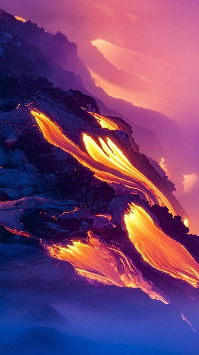 Estetica Vulcano, Lava Viola Sfondo del telefono HD