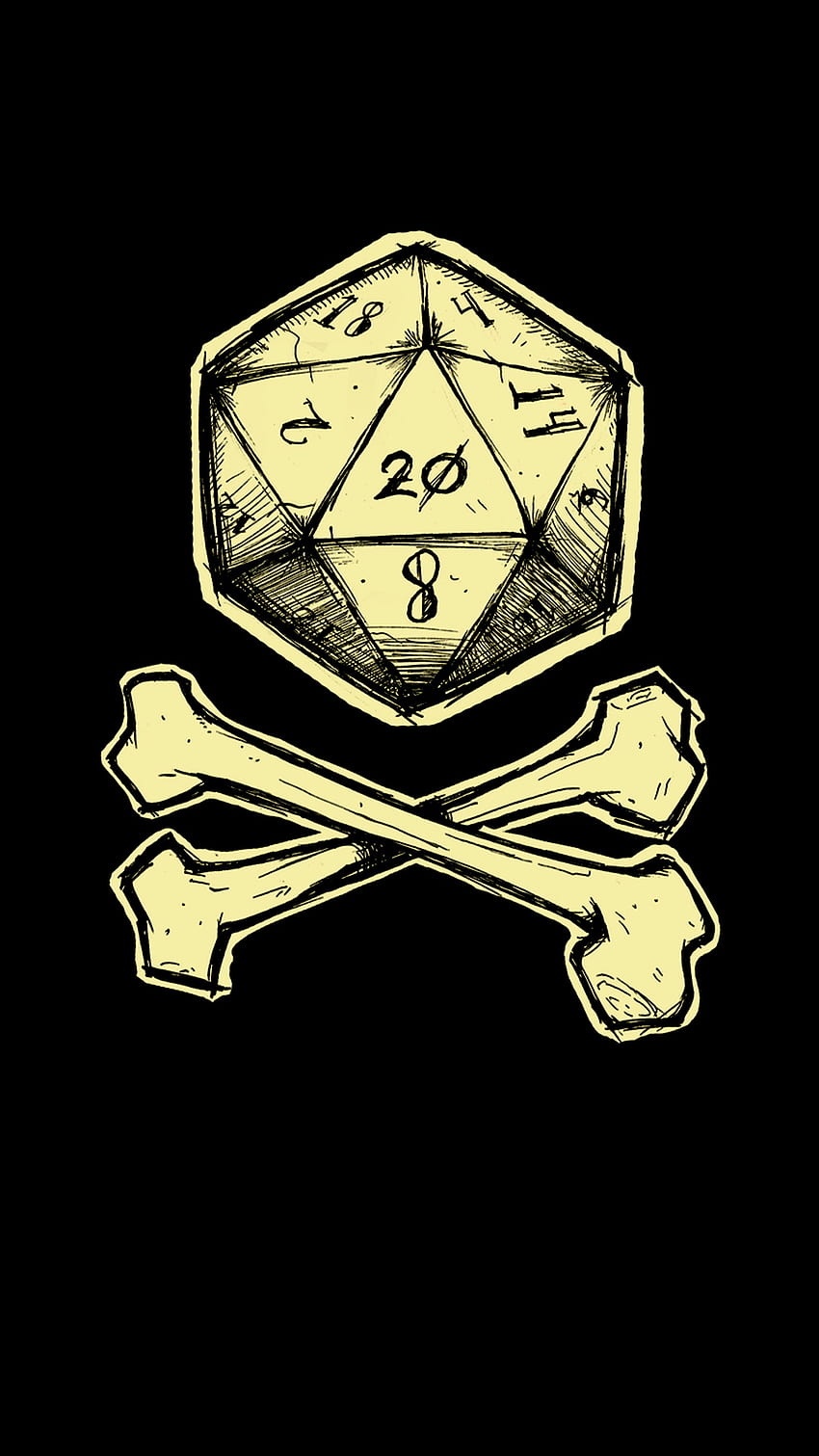 D20 BONES, dungeons and dragons, flag, dice, dnd, dungeon, dragons HD phone wallpaper