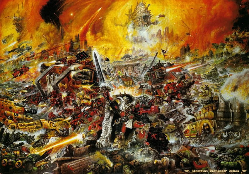 Epic Battle, marine, game, space, warhammer, 40k HD wallpaper