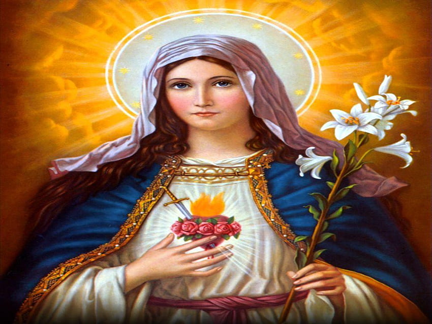 Meryem'in Lekesiz Kalbi, İsa'nın Kutsal Kalbi HD duvar kağıdı