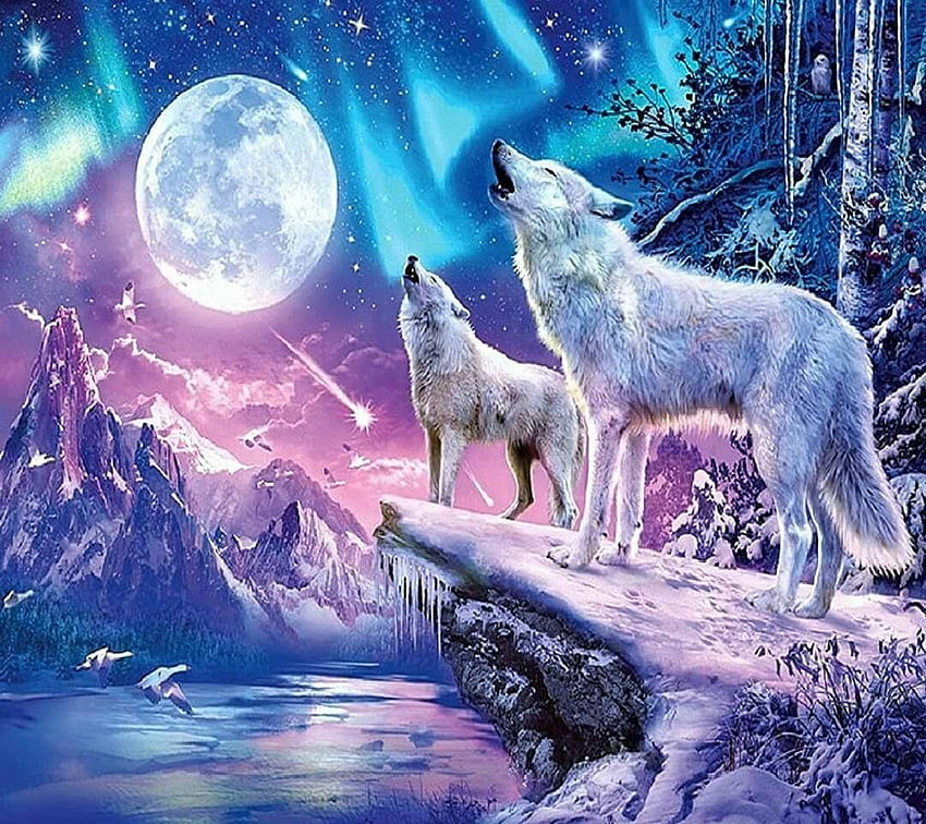 Das ist eine hübsche Zeichnung!. Krafttier Wolf, Wolf , Tierzeichnungen HD-Hintergrundbild