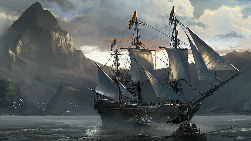 เรือใบ. . Assassins creed ธงดำ, เรือใบ, เรือใบเก่า, เรือโบราณ วอลล์เปเปอร์ HD