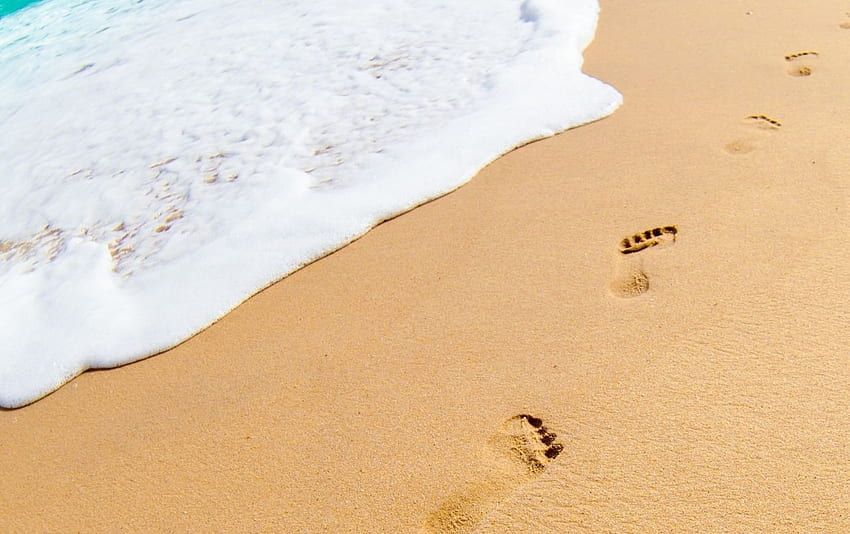 Footprints in the Sand . Footprints in the Sand stock, Footsteps HD ...