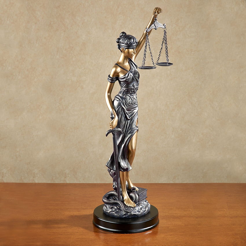 Statue de table de justice aveugle en bronze clair Themis Fond d'écran de téléphone HD