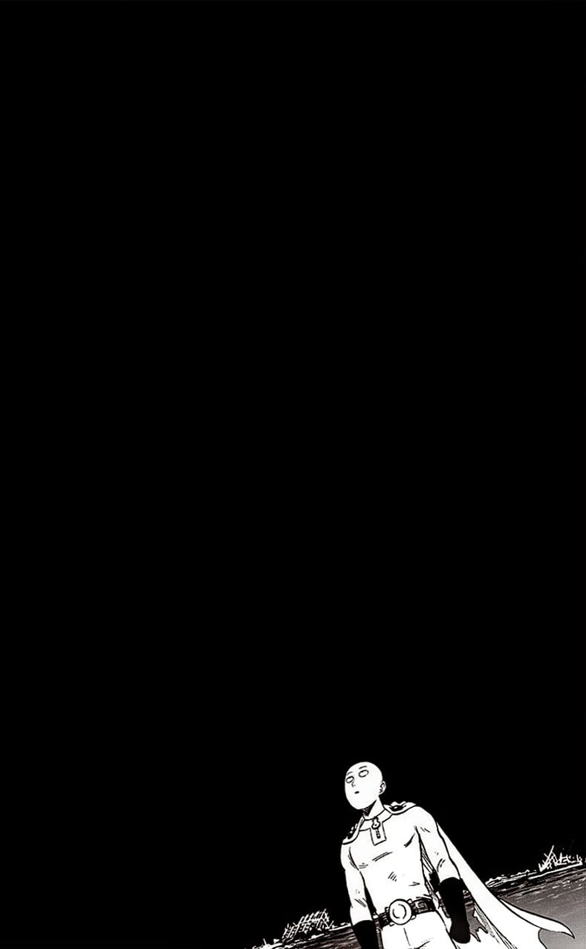 Saitama, negro, oscuro, anime fondo de pantalla del teléfono