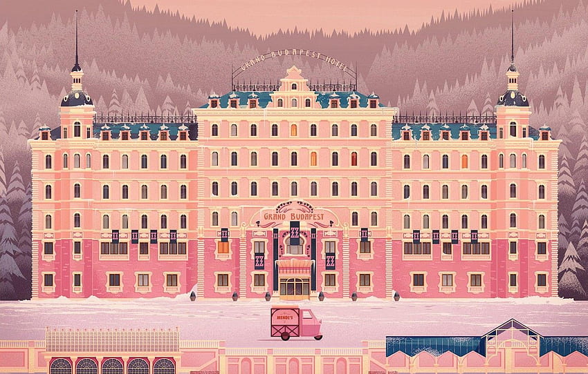 House, Style, The building, Architecture, Art, Art, The Grand Budapest Hotel HD wallpaper