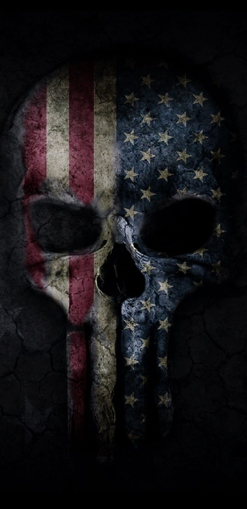 Jack Sword en calaveras, Parca. Bandera estadounidense, Bandera estadounidense, Arte del cráneo, Bandera estadounidense oscura fondo de pantalla del teléfono