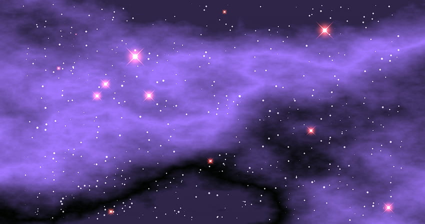 Nuvole viola nello spazio stellato, stelle, spazio, galassia, nuvole, cielo, viola Sfondo HD