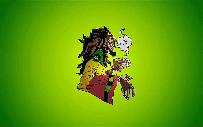 bob, Marley, Reggae, Music, Caricature, Smoke, Marijuana, Dreadlocks, Jamaica, Rocksteady, Ska, Weed, Smoke / and Mobile Background, Bob Marley Flag HD тапет