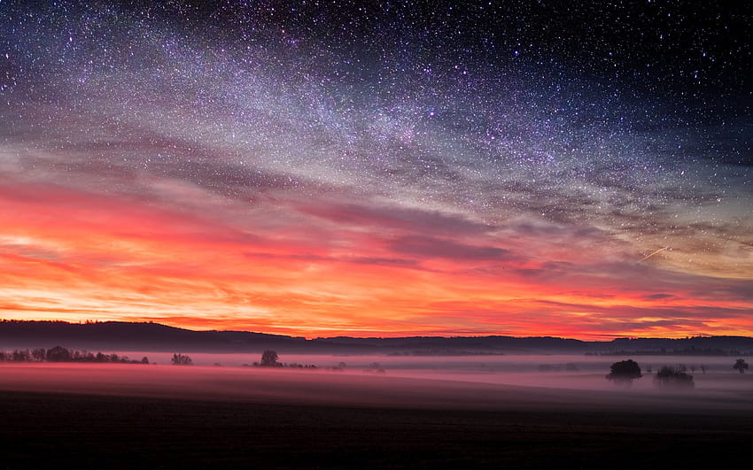 yıldızlı gece gün batımı gökyüzü manzarası yıldızlar MacBook Air . Tüm Mac HD duvar kağıdı