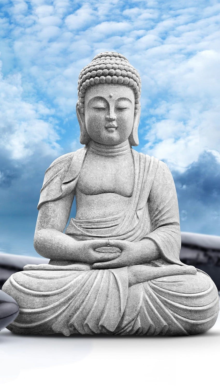 Lord Buddha Heykeli Gökyüzü Bulutlar, Gautama Buddha heykeli HD telefon duvar kağıdı