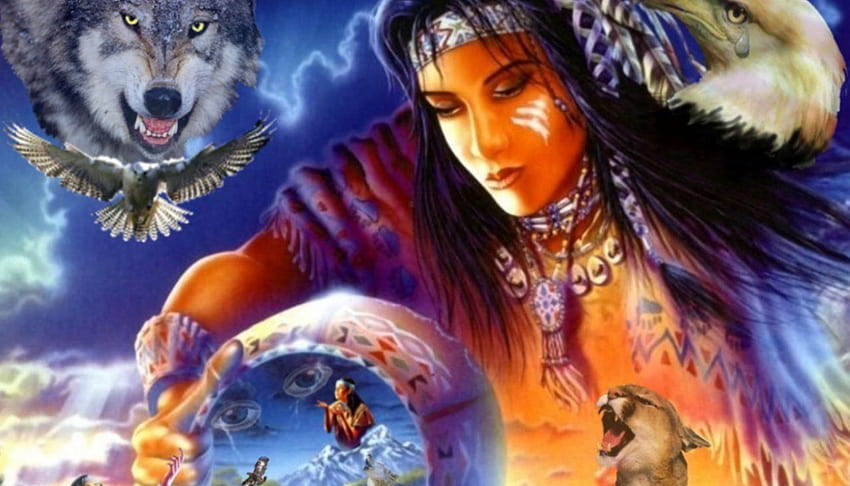 Native American Wolf Spirit Spirit of a native american [] for your , Mobile & Tablet. Explore Indian and Wolf . Wolf for Computer, Indian Wolf Girl HD wallpaper