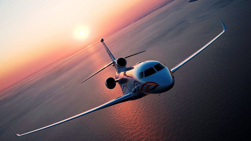 Zachód Słońca Z Samolotu - Samolot Tapeta HD