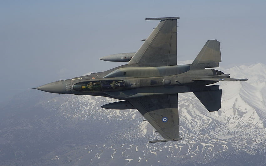 灰色の戦闘機、飛行機、軍隊、空軍、ゼネラル ダイナミクス、ゼネラル ダイナミクス F-16 ファイティング ファルコン 高画質の壁紙