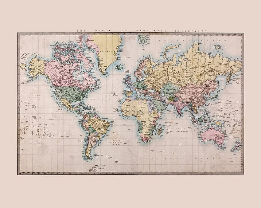 Historic World Map Mural, World Atlas HD wallpaper