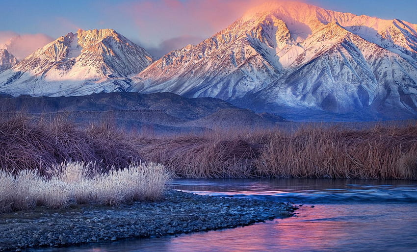 ภูเขา ทิวทัศน์ แม่น้ำ ธรรมชาติ วอลล์เปเปอร์ HD
