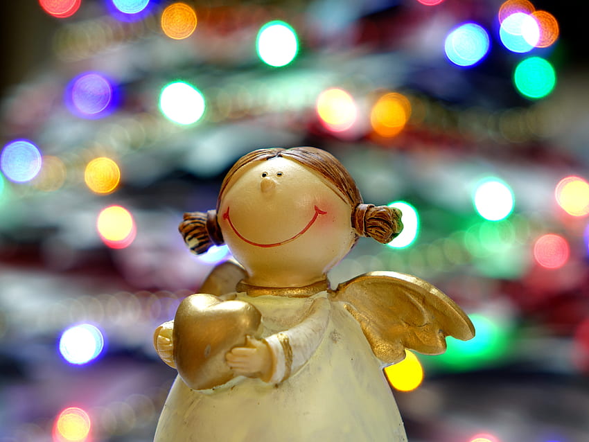 Feiertage, Blendung, Weihnachten, Statuette, Engel HD-Hintergrundbild
