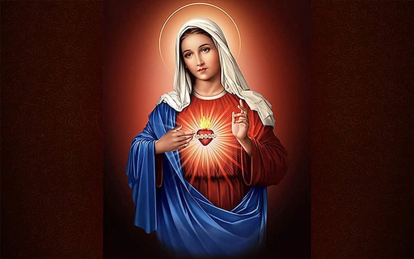 Blessed Heart of Mary, Heart, Mother of God, Virgin, Mary HD wallpaper