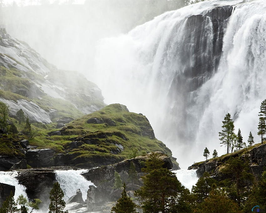 Wasserfälle in den Great Smoky Mountains, rauchig, Bäume, Wasserfall, Natur, Berge HD-Hintergrundbild