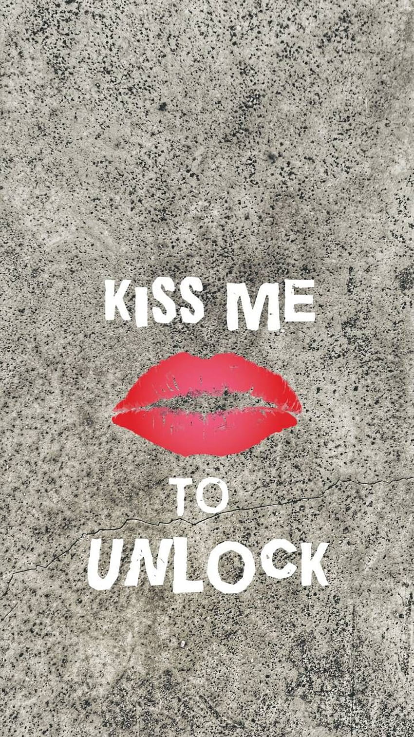 kiss me to unlock. Dont touch my phone , Cool lock screen , Cute background for phones HD phone wallpaper