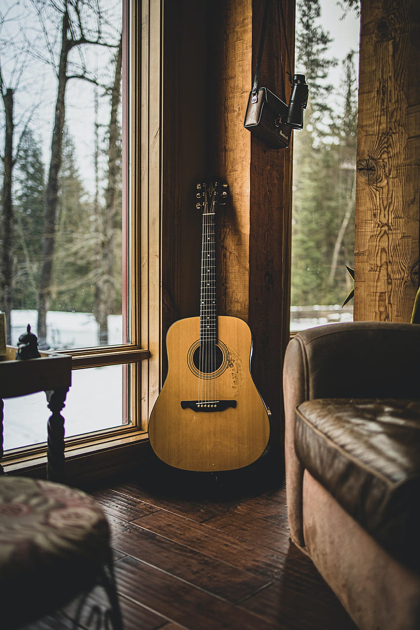 Muzyka, drewno, drewno, brąz, gitara, instrument muzyczny, gitara akustyczna Tapeta na telefon HD