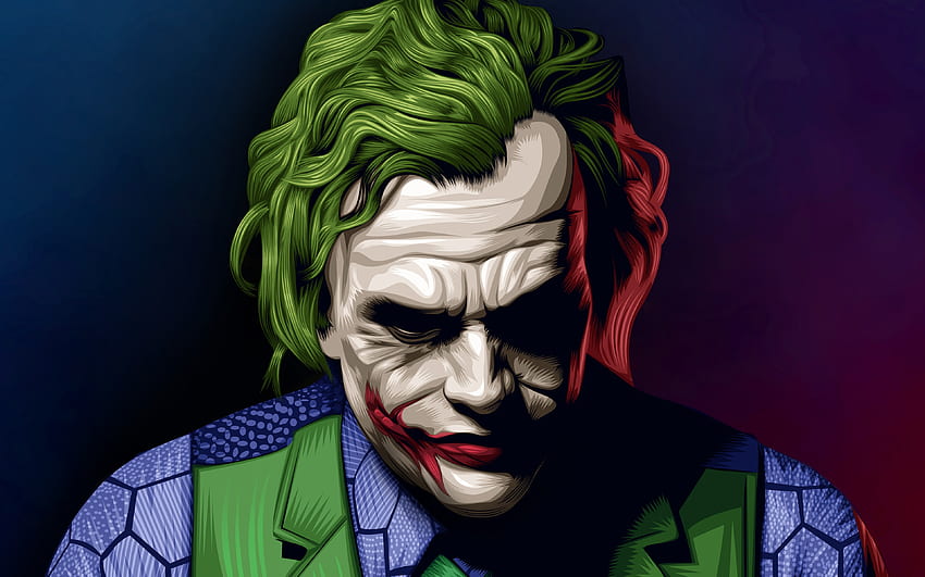 Joker, arte vectorial, dibujo de Joker, arte creativo, arte de Joker, dibujo vectorial, personajes abstractos, retrato de Joker fondo de pantalla