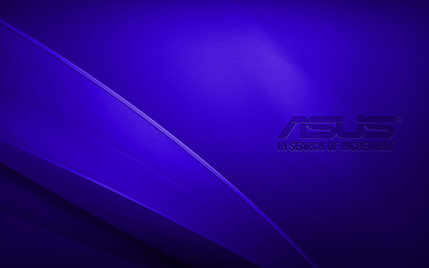 Logotipo azul oscuro de Asus, creativo, ondulado azul oscuro, logotipo de Asus, ilustraciones, Asus fondo de pantalla