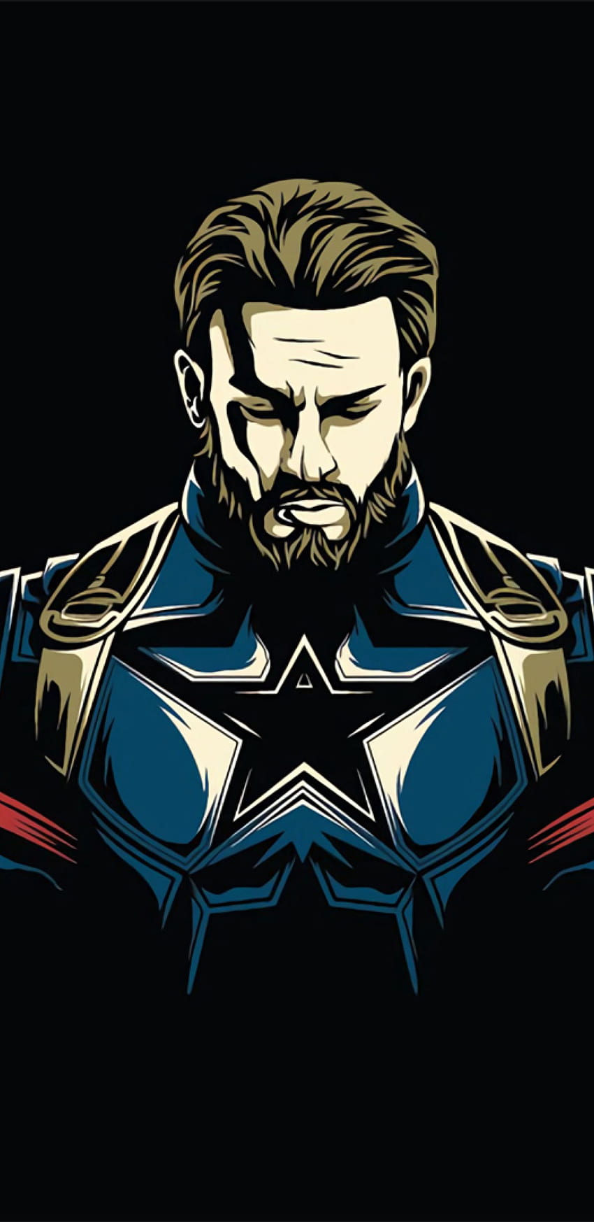 Captain America Minimalist Design Samsung Galaxy Note 9, 8, S9, S8, SQ, Minimaliste, et Fond, Captain America Beard Fond d'écran de téléphone HD