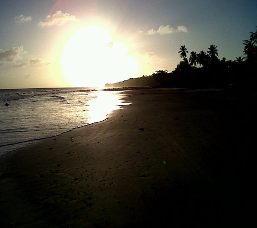 A View Of Caribbean Sunset, pemandangan, pasir, cahaya, pantai, matahari terbenam Wallpaper HD
