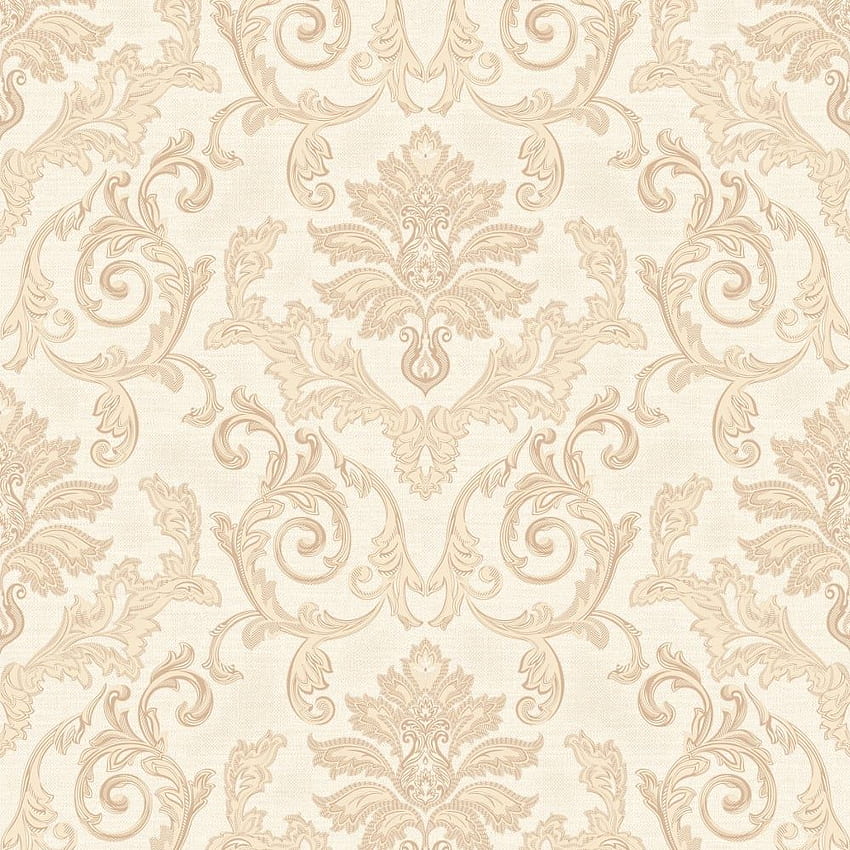 Grandeco Estelle Damask Pattern Glitter Motif Suede Textured A17802 - Gold. I Want HD phone wallpaper
