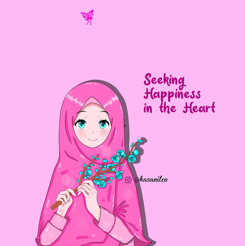 Muslimah Kartun, Muslim Girl Cartoon HD phone wallpaper