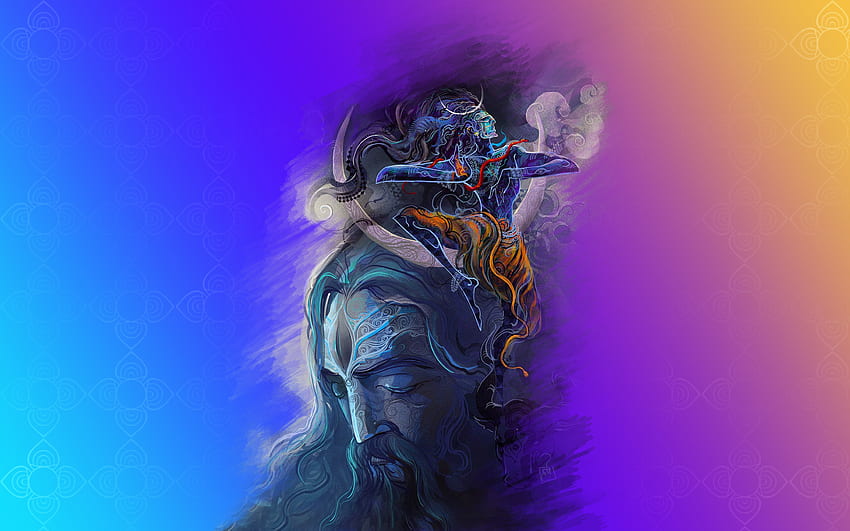 Lord Shiva, Bóg Mahadev, sztuka cyfrowa Tapeta HD