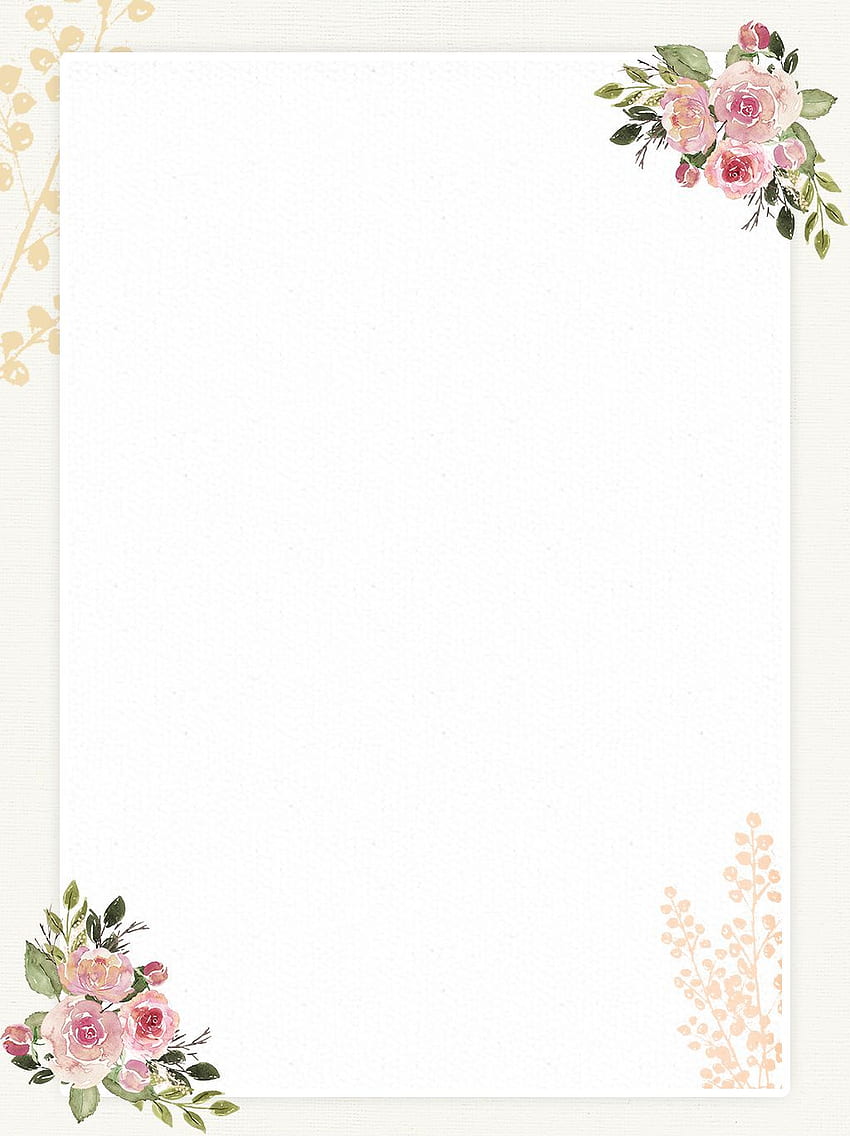 Hand Drawn Vintage Flowers Romantic Paper Background Source File. Flower background , Paper background, Vintage paper background, Vintage Flower Frame HD phone wallpaper